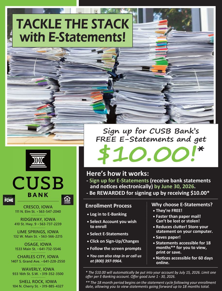 E-statement promotion for June 2026
